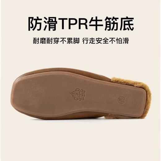 【手工轻奢高端皮兔毛棉拖鞋男女款】秋冬季家用室内木地板防滑保暖家居拖 商品图3