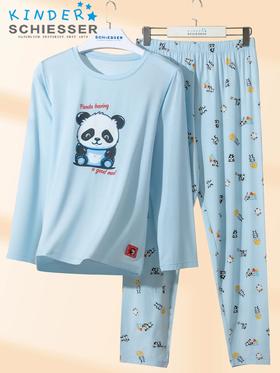 【熊猫乐园莫代尔】舒雅童装男童长袖长裤家居套装熊猫乐园系列95%莫代尔5%氨纶180g  3B/25238H