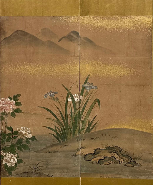 独角鹿西洋古董19世纪日本江户时代出品「东方花鸟山水」主题金地纸本设色六曲屏风 商品图6