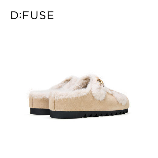 Dfuse迪芙斯2025秋季新款轻便外穿包头凉拖双条带毛毛勃肯鞋女DFD4110007 商品图8