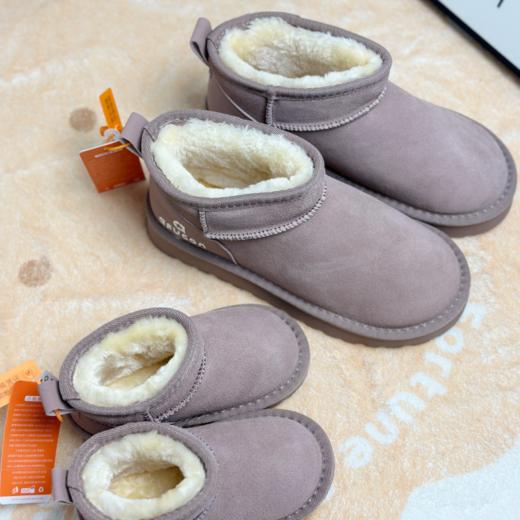 【性价比款】【中大童款】爱护康亲子款真皮雪地靴 | 保暖舒适、经典百搭、短筒设计、方便穿脱、尺码26~35 商品图1