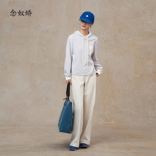 【商场同款】CNA5998 “ 海盐系条纹帽衫”  清爽减龄 包容显瘦连帽条纹卫衣 商品图6