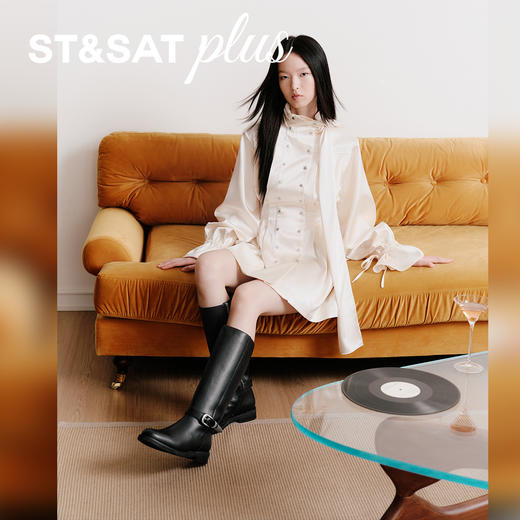 星期六复古骑士风长筒靴SSD4117172 商品图3