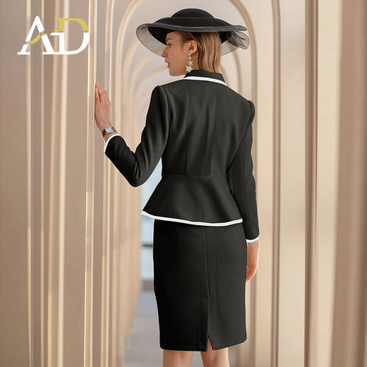 AD高端名媛职业套装女神范时尚气质小香风套裙秋季新款空姐工作服 商品图4