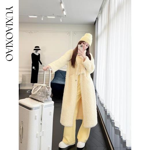 余潇潇【悉尼晨光】松弛慵懒宽松可拆卸围巾单排扣落肩长款外套 商品图4