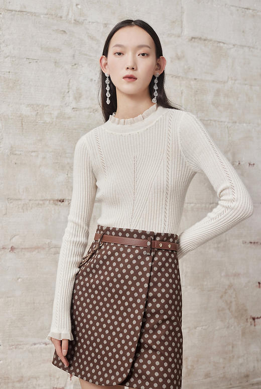 加绒套头假两件上衣女春季毛针织衫MG8343640106SW0 商品图0