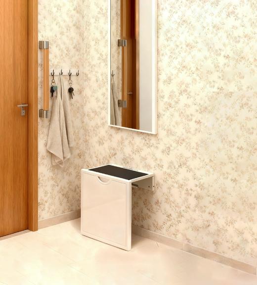 日本原装进口KAWAJUN玄关换鞋凳试衣镜组合3mm 商品图0