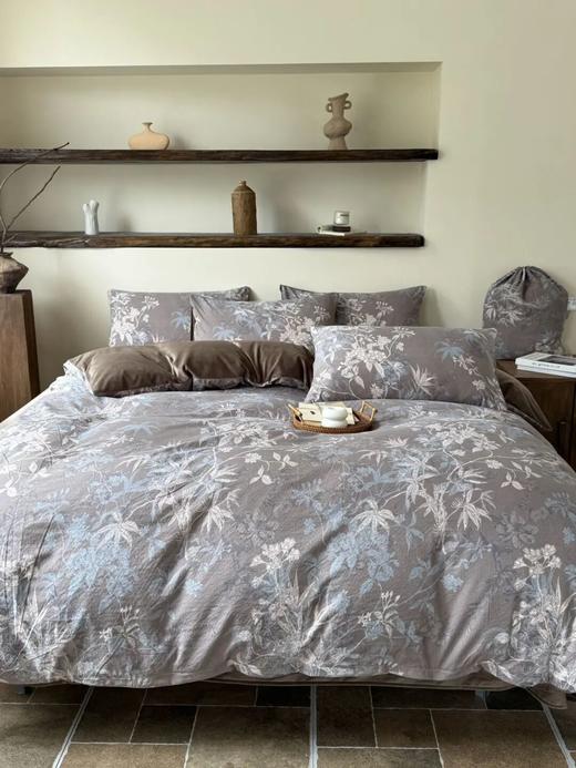 法式雨露麻五件套（加绒版）  | A  面法式提花，高级优雅，春秋睡。  B  面加绒，冬天睡更暖和。 商品图6