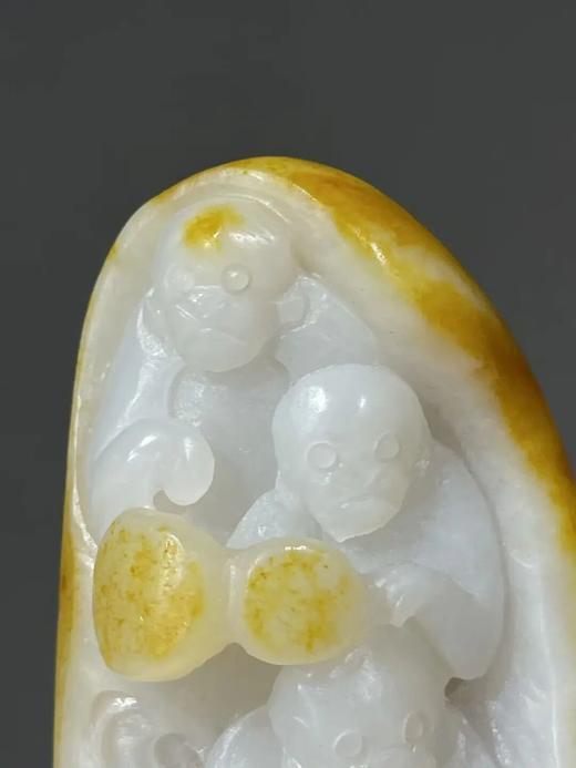 金沁籽料白玉巧雕猴戏纹把玩件，顺丰包邮 商品图6