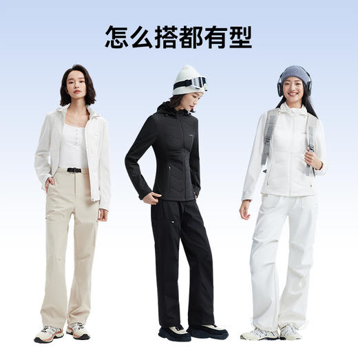 MOLYVIVI修身羽绒软壳外套女2025秋冬新款户外防风防雨水登山服 商品图4