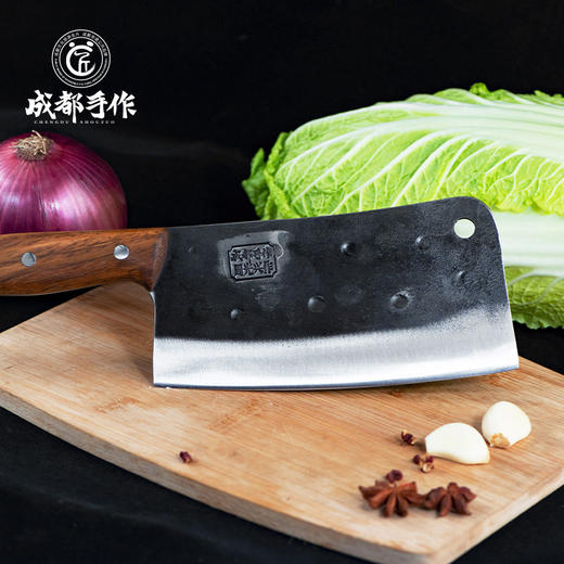 #限量钜惠#【周光兴作刀具】成都手作300切片菜刀 480斩骨砍刀 170多用尖刀 手工锻打切菜切肉砍骨剁骨剔骨刀【非遗技艺】【匠心手作】限量活动，售完即止 商品图3