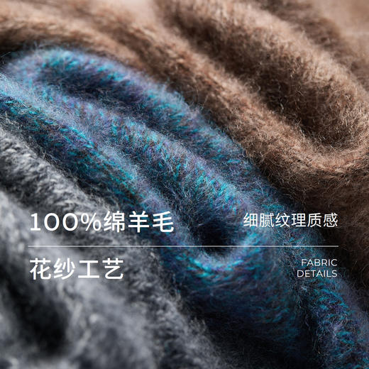 初棉拉毛全羊毛花纱设计套头毛衣女25秋冬绒毛感微宽松针织上衣366605077 商品图2