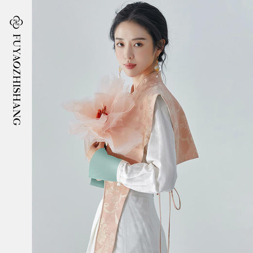 FUYAO扶摇 文艺国风白衬衫小立领刺绣上衣打底衬衫女2025秋季新款 商品图3