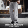 马登工装美式休闲灰色摇粒绒卫裤加绒直筒松紧腰束脚长裤子男秋冬 商品缩略图3