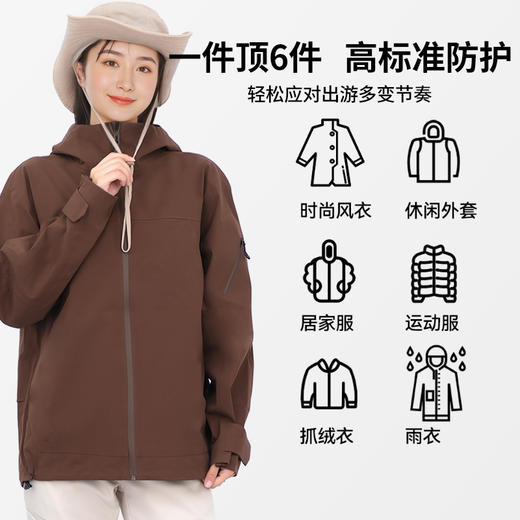 贝佳人夹克外套男25秋季三防单层连帽冲锋衣男女同款简约工装上衣 BW582513 商品图2