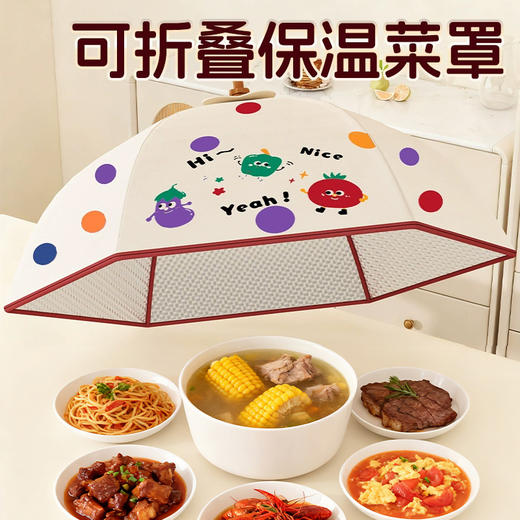 保温菜罩家用饭菜桌罩神器新款加厚冬季可折叠防蚊食物罩盖菜罩子 商品图0