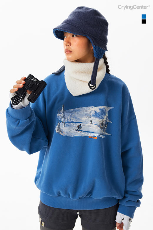 CryingCenter 3c滑雪场复古洗水圆领加绒卫衣 男女款 哭喊中心 商品图6
