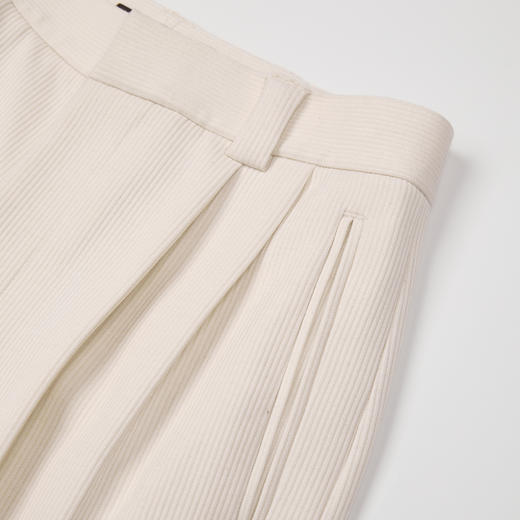 ROMI STUDIO“天丝羊毛”老钱质感坑条肌理宽松收脚裤 RWCWXG5963 商品图4