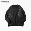 PINLI品立春季新款拼接贴袋圆领卫衣潮牌休闲宽松长袖上衣男B253109100 商品缩略图3