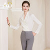 AD白色上衣轻熟法式小众衬衫职业装2023新款漂亮小衫纯色长袖衬衣 商品缩略图2
