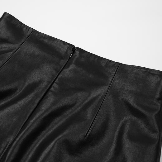 ROMI STUDIO“棕标系列”植鞣羊皮高腰直筒哑光皮半裙RWCWXG6669 商品图3