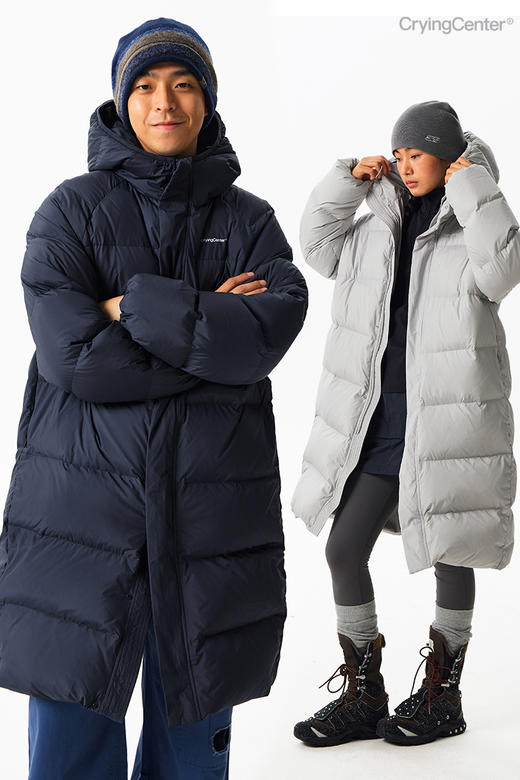 CryingCenter90白鸭绒长款防绒锁温加厚日常连帽羽绒服外套男女款 商品图4