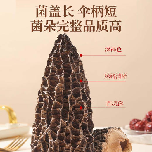 福东海羊肚菌礼盒200g【特大颗约9-12cm】菌菇干货煲汤食材 送长辈礼品 商品图7