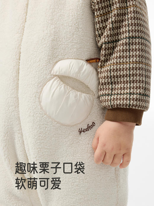 英氏婴儿哈衣长袖连帽男宝宝冬季保暖爬服连体衣新款YRHFJ4R053A 商品图4