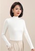 含桑蚕丝保暖发热磨毛螺纹半高领打底衫 商品缩略图0
