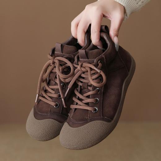 FR 85119真皮单靴复古系带平底高帮单鞋 商品图3