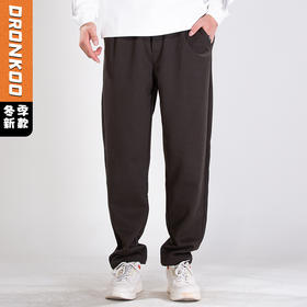 DRONKOO 2025 花色抽绳左前右后织唛针织复合厚休闲长裤