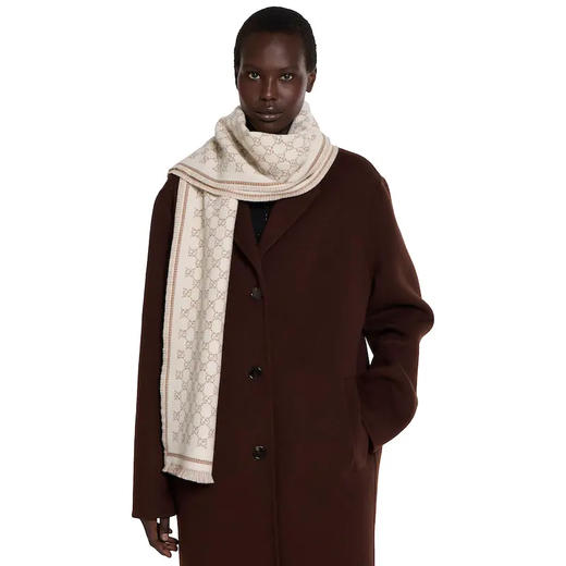 GUCCI 古驰 女士GG羊毛提花围巾 米色 839035 3GAMQ 9778 商品图2