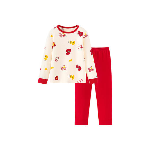 【新年红款】迷你巴拉儿童内衣套装男女童宝宝秋衣秋裤家居睡衣 商品图4