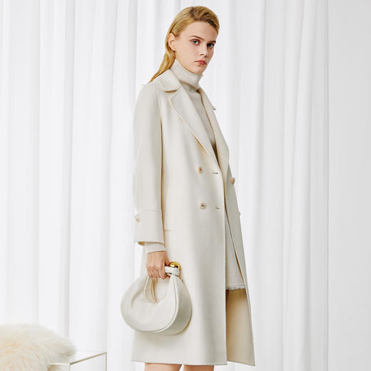 EITIE爱特爱双排扣直筒温柔气质显瘦通勤毛呢大衣冬季新款8014723 商品图2