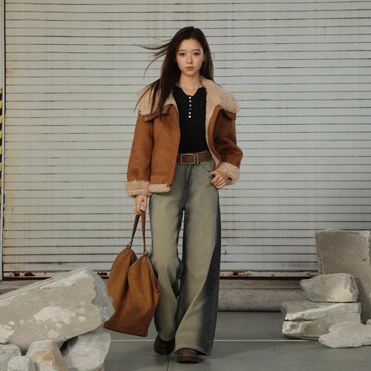 翻领毛绒麂皮外套-纪念日百货门店同款167143417 商品图1