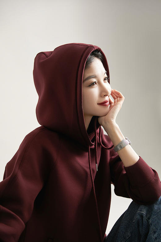 *超显白高级红‼️【车厘子红连帽卫衣/外套】进口380g高克重空气层面料 商品图7