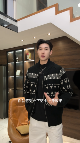 SDSA秋冬新款痞帅男装韩版撞色趣味条纹拉链开衫毛衣百搭针织衫