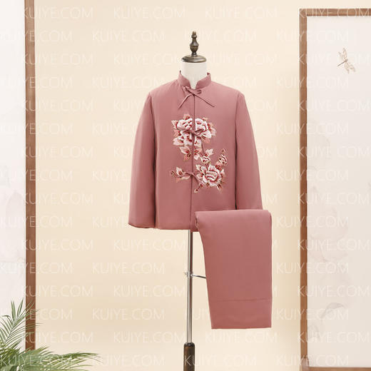 【福天华】高品质寿服女棉套“绣花牡丹”（粉色）百年公益传统寿衣 商品图1