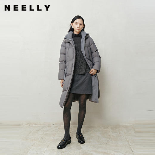NEELLY纳俪商场同款冬新款宽松休闲长款羽绒服女90白鸭绒保暖外套N25103L01071 商品图0