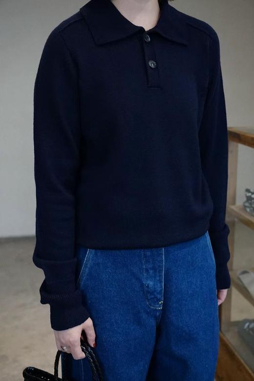 Studio Nicholson 超细美利奴羊毛针织Polo衫 商品图1