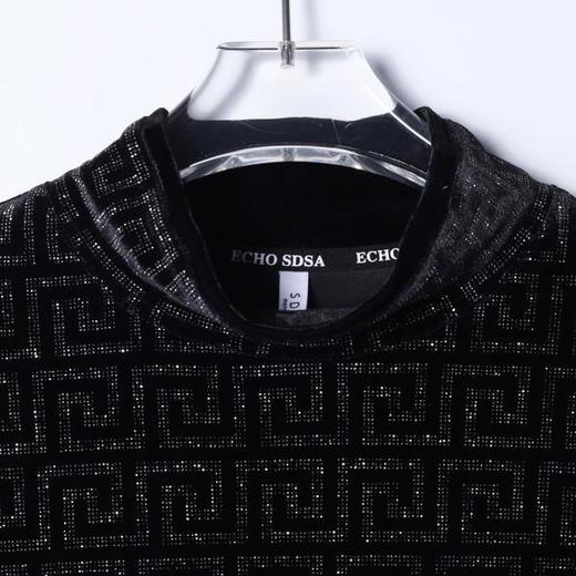 T4939SDSA男士秋冬新款痞帅男装潮牌时尚烫钻图形半高领长袖T恤百搭潮 商品图2