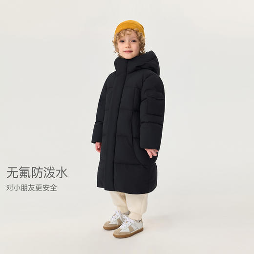 【无氟防泼水】马克珍妮男女童防风防寒加厚长款羽绒服2025年冬装新款551759 商品图2