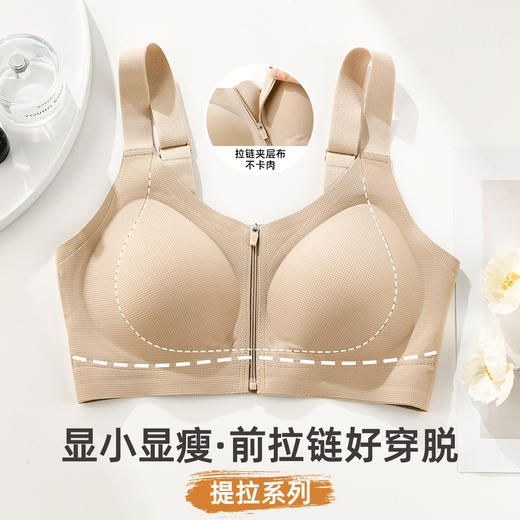 雅黛俪调整型内衣女大胸显小前拉链前扣大码文胸收副乳防下垂胸罩 商品图1