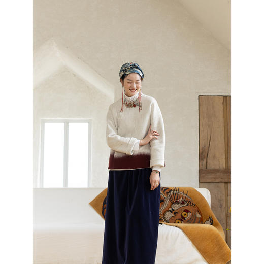 牧衣游原创 绒感纯棉净色半身裙冬柔软舒适保暖百搭A字半裙 无束 商品图2