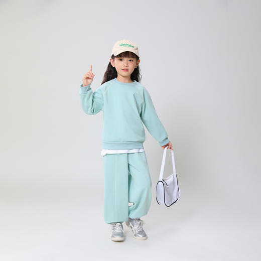 茶稚 儿童加绒卫衣裤套装 男女童套装 螺纹圆领 松紧腰围  穿脱轻松；内里加绒 暖暖软软；A类标准 商品图5