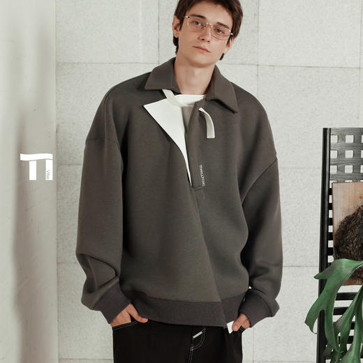 启世录TIWLLTANG“弦伸秩形”错位袢带卫衣 商品图1