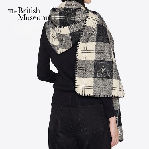 大英博物馆 盖亚·安德森猫系列 格纹连帽休闲围巾 商品图0
