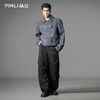 PINLI品立2025秋季新款男士短款高街宽松翻领斜门襟梭织茄克外套GD253104153 商品缩略图3