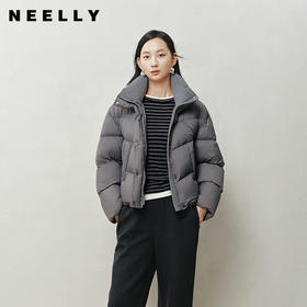 NEELLY纳俪商场同款冬新款云朵龟背简约短款羽绒服女舒适宽松外套N25103L01070