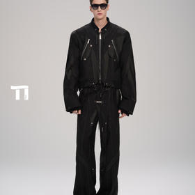 启世录TIWILLTANG“浮翳掣洇”解构拼接短夹克套装